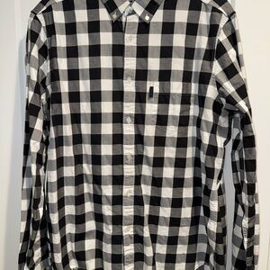 Burberry Black and White Plaid Men's Shirt